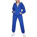 Arshiner Girls 2 Piece Outfits Zip Up Sweatshirts and Sweatpants Tracksuits
