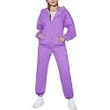 Arshiner Girls 2 Piece Outfits Zip Up Sweatshirts and Sweatpants Tracksuits