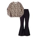 Arshiner Girls 2 Piece Tracksuit Set Kids Sweatshirt and Retro Flare Pants