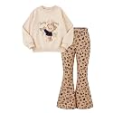 Arshiner Girls 2 Piece Tracksuit Set Kids Sweatshirt and Retro Flare Pants
