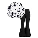 Arshiner Girls 2 Piece Tracksuit Set Kids Sweatshirt and Retro Flare Pants