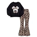 Arshiner Girls 2 Piece Tracksuit Set Kids Sweatshirt and Retro Flare Pants