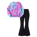 Arshiner Girls 2 Piece Tracksuit Set Kids Sweatshirt and Retro Flare Pants