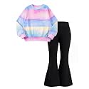 Arshiner Girls 2 Piece Tracksuit Set Kids Sweatshirt and Retro Flare Pants