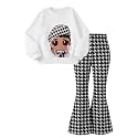 Arshiner Girls 2 Piece Tracksuit Set Kids Sweatshirt and Retro Flare Pants