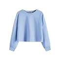 Arshiner Girls Crop Tops Kids Long Sleeve Pullover Sweatshirts Girls Cropped Crewneck Sweatshirt for Teen Girl