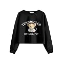Arshiner Girls Crop Tops Kids Long Sleeve Pullover Sweatshirts Girls Cropped Crewneck Sweatshirt for Teen Girl