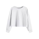 Arshiner Girls Crop Tops Kids Long Sleeve Pullover Sweatshirts Girls Cropped Crewneck Sweatshirt for Teen Girl