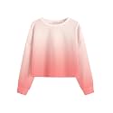 Arshiner Girls Crop Tops Kids Long Sleeve Pullover Sweatshirts Girls Cropped Crewneck Sweatshirt for Teen Girl