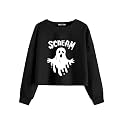 Arshiner Girls Crop Tops Kids Long Sleeve Pullover Sweatshirts Girls Cropped Crewneck Sweatshirt for Teen Girl