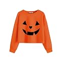 Arshiner Girls Crop Tops Kids Long Sleeve Pullover Sweatshirts Girls Cropped Crewneck Sweatshirt for Teen Girl