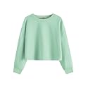 Arshiner Girls Crop Tops Kids Long Sleeve Pullover Sweatshirts Girls Cropped Crewneck Sweatshirt for Teen Girl