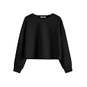 Arshiner Girls Crop Tops Kids Long Sleeve Pullover Sweatshirts Girls Cropped Crewneck Sweatshirt for Teen Girl