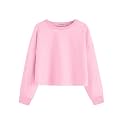 Arshiner Girls Crop Tops Kids Long Sleeve Pullover Sweatshirts Girls Cropped Crewneck Sweatshirt for Teen Girl