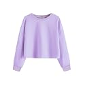 Arshiner Girls Crop Tops Kids Long Sleeve Pullover Sweatshirts Girls Cropped Crewneck Sweatshirt for Teen Girl