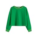 Arshiner Girls Crop Tops Kids Long Sleeve Pullover Sweatshirts Girls Cropped Crewneck Sweatshirt for Teen Girl