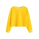 Arshiner Girls Crop Tops Kids Long Sleeve Pullover Sweatshirts Girls Cropped Crewneck Sweatshirt for Teen Girl