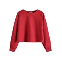 Arshiner Girls Crop Tops Kids Long Sleeve Pullover Sweatshirts Girls Cropped Crewneck Sweatshirt for Teen Girl