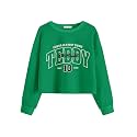Arshiner Girls Crop Tops Kids Long Sleeve Pullover Sweatshirts Girls Cropped Crewneck Sweatshirt for Teen Girl