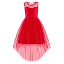 Arshiner Girls Dresses Formal Party Wedding Tulle Contrast Mesh Dress