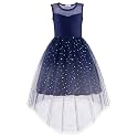 Arshiner Girls Dresses Formal Party Wedding Tulle Contrast Mesh Dress