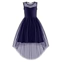 Arshiner Girls Dresses Formal Party Wedding Tulle Contrast Mesh Dress