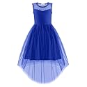 Arshiner Girls Dresses Formal Party Wedding Tulle Contrast Mesh Dress