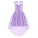 Arshiner Girls Dresses Formal Party Wedding Tulle Contrast Mesh Dress