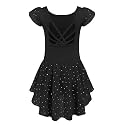 Arshiner Girls Ruffle Sleeve Ballet Leotard Criss-Cross Back Dance Dresses