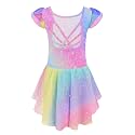 Arshiner Girls Ruffle Sleeve Ballet Leotard Criss-Cross Back Dance Dresses