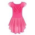 Arshiner Girls Ruffle Sleeve Ballet Leotard Criss-Cross Back Dance Dresses