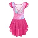 Arshiner Girls Ruffle Sleeve Ballet Leotard Criss-Cross Back Dance Dresses