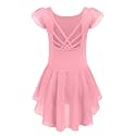 Arshiner Girls Ruffle Sleeve Ballet Leotard Criss-Cross Back Dance Dresses