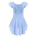 Arshiner Girls Ruffle Sleeve Ballet Leotard Criss-Cross Back Dance Dresses