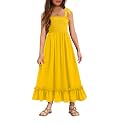 Arshiner Girls Summer Dress Boho Beach Casual Smocked Maxi Dresses