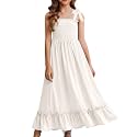 Arshiner Girls Summer Dress Boho Beach Casual Smocked Maxi Dresses