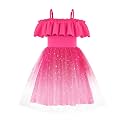 Arshiner Toddler Girl Tulle Dress Girls Sequin Summer Dresses Off Shoulder Flutter Formal Birthday Party Princess Dress