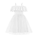 Arshiner Toddler Girl Tulle Dress Girls Sequin Summer Dresses Off Shoulder Flutter Formal Birthday Party Princess Dress