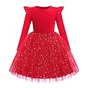 Arshiner Toddler Girls Long Dresses Sleeve Ruffle Winter Holiday Dress 2-6Y