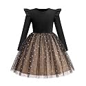 Arshiner Toddler Girls Long Dresses Sleeve Ruffle Winter Holiday Dress 2-6Y
