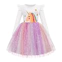 Arshiner Toddler Girls Long Dresses Sleeve Ruffle Winter Holiday Dress 2-6Y