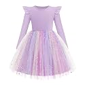Arshiner Toddler Girls Long Dresses Sleeve Ruffle Winter Holiday Dress 2-6Y