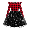 Arshiner Toddler Girls Long Dresses Sleeve Ruffle Winter Holiday Dress 2-6Y
