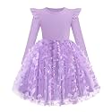 Arshiner Toddler Girls Long Dresses Sleeve Ruffle Winter Holiday Dress 2-6Y