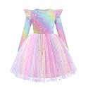 Arshiner Toddler Girls Long Dresses Sleeve Ruffle Winter Holiday Dress 2-6Y