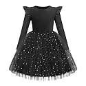 Arshiner Toddler Girls Long Dresses Sleeve Ruffle Winter Holiday Dress 2-6Y