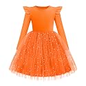 Arshiner Toddler Girls Long Dresses Sleeve Ruffle Winter Holiday Dress 2-6Y