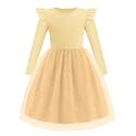 Arshiner Toddler Girls Long Dresses Sleeve Ruffle Winter Holiday Dress 2-6Y
