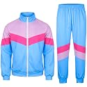 Arssm Retro 80s 90s Outfit Sets for Men Vintage Jacket and Joggers Sweatpants 80s Tracksuit Streetwear