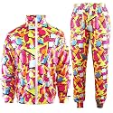 Arssm Retro 80s 90s Outfit Sets for Men Vintage Jacket and Joggers Sweatpants 80s Tracksuit Streetwear